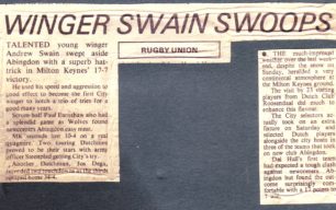 'Winger Swain Swoops';  'Much improved weather'