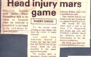'Head injury mars game'