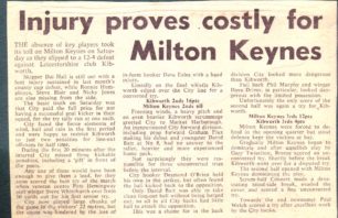 'Injury proves costly for Milton Keynes'