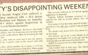 'City's disappointing weekend'