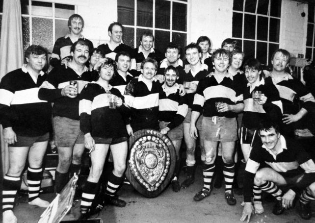 Milton Keynes Rugby Club Team  1985-86 with Lewis Shield