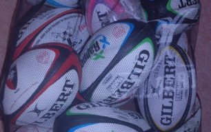 Net Bag of 14 MKRUFC Rugby Balls: