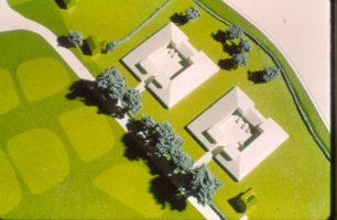 Details of a model of Woughton village