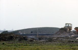A construction site with bulldozer