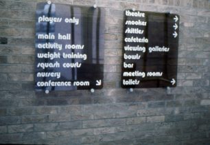 An indoor sign in Bletchley Leisure Centre