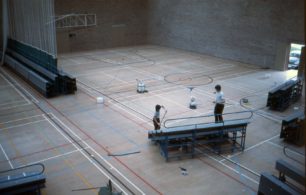 A sports hall at Bletchley Leisure Centre