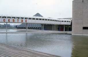 The walkway to Bletchley leisure centre