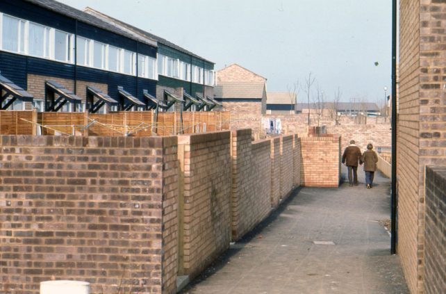 Back view of terraced houses in Eaglestone