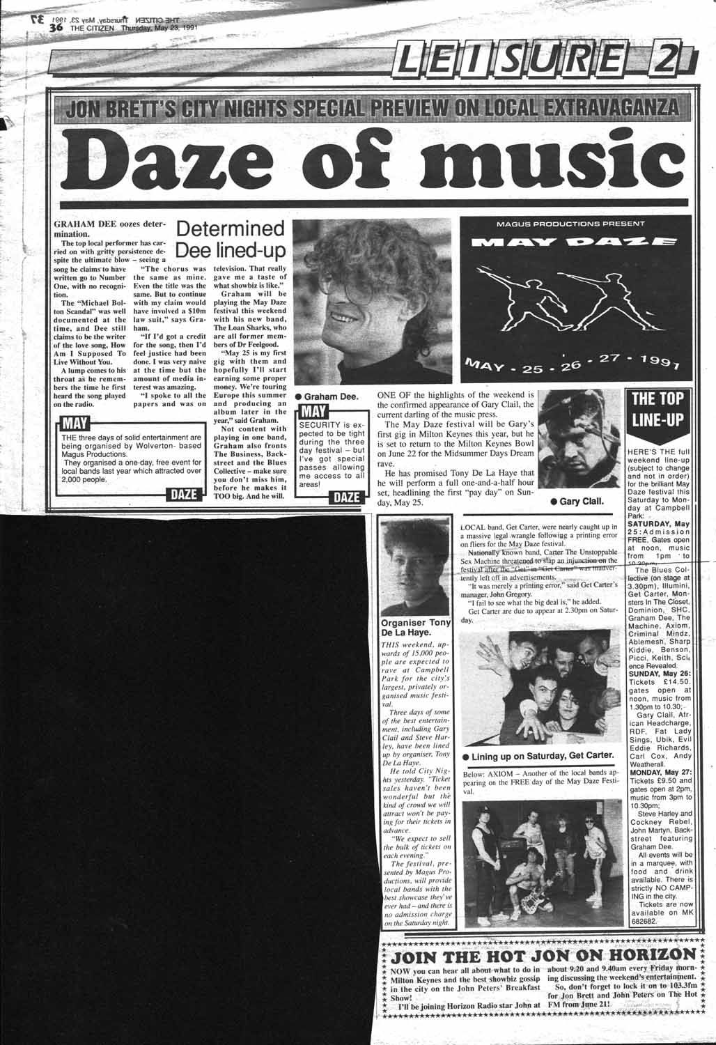 May Daze music event 25-27 May 1991 [newspaper article] - Living Archive