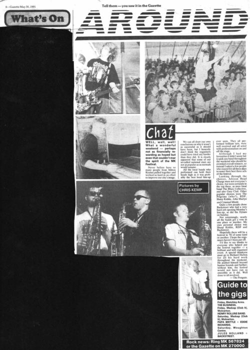 Newspaper article reviewing the MK Festival of May 1991