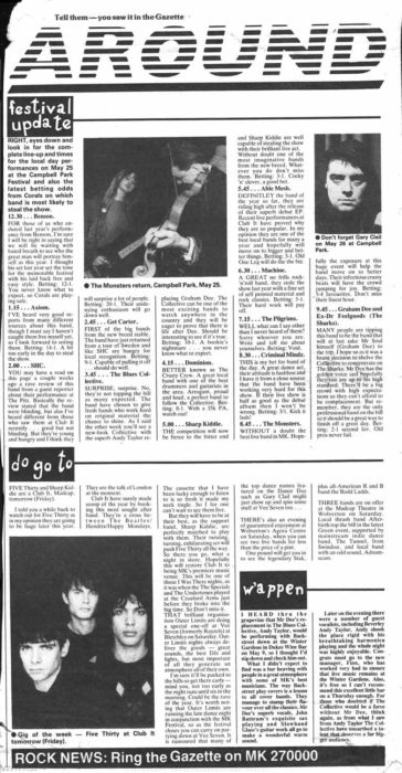 Newspaper article previewing the MK Festival in May 1991