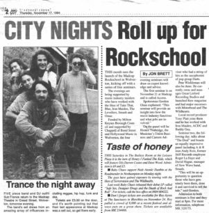 Roll Up For Rockschool [newspaper cutting]