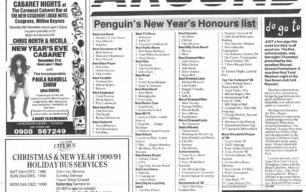 The Penguin's best of 1990, upcoming gigs [newspaper cutting]