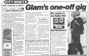 Glam Sandwich's one-off gig + [newspaper articles]