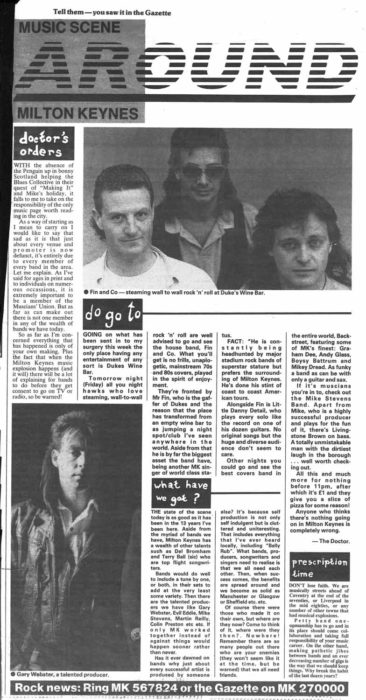 Newspaper articles about the music scene in MK written by 