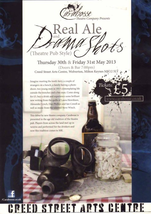 Real Ale and Drama Shots [poster for event]
