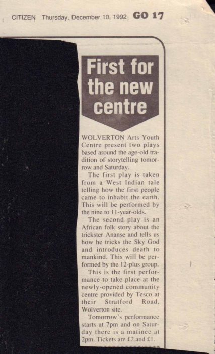 First for the new centre [newspaper article]