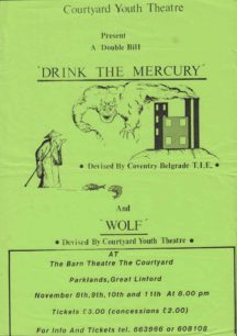 Drink The Mercury & Wolf [poster for 2 plays]