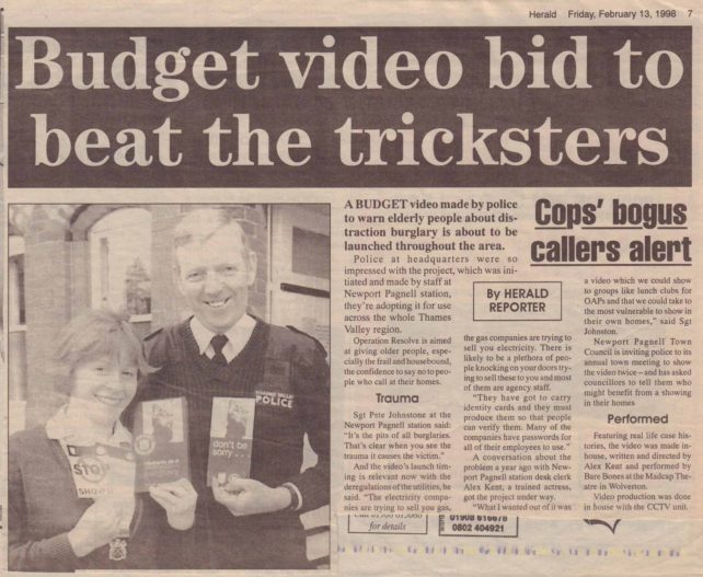 Budget video bid to beat the tricksters [newspaper article]