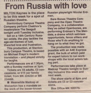 From Russia With Love [newspaper article]
