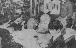 Pupils creating sea creatures for the Festival 1979