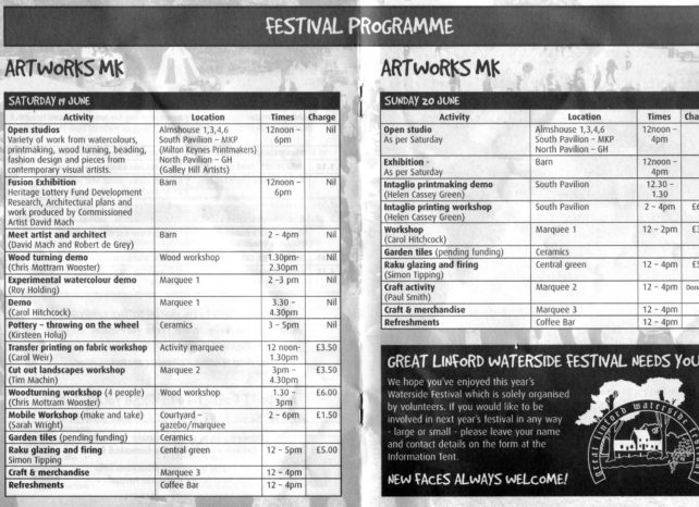 Inner pages of 2004 programme