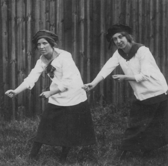Photograph of 2 girls from Stantonbury girls club at Stantonbury Hospital fete