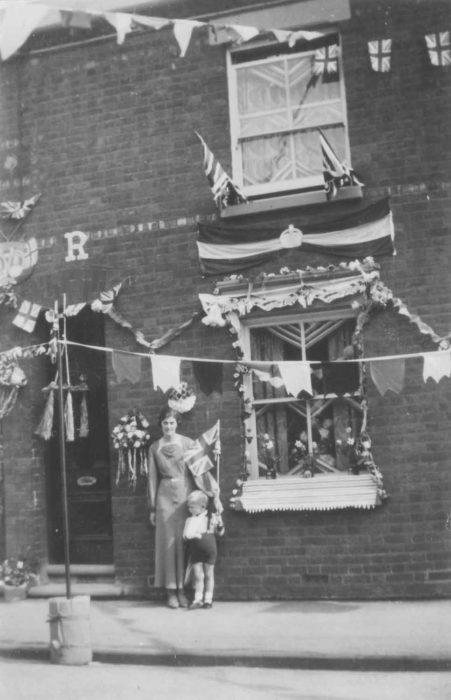 Sylvia Mead's mother outside 47 King Edward Street