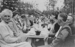 Enjoying the tea party for the 1953 Coronation