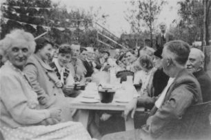 Enjoying the tea party for the 1953 Coronation