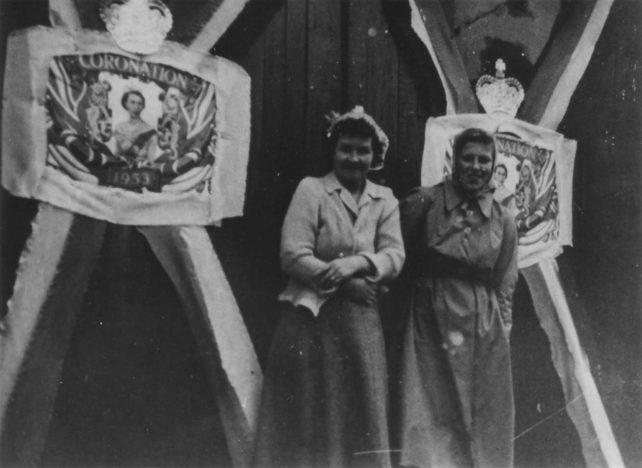 1953 Coronation. Mrs Hiorns and Jean Watts