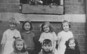 Group of children in Russell Street, Stony Stratford.
