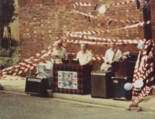 Musicians at Prince Charles & Lady Diana wedding street party, 1981