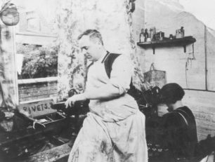 William Clamp in his workshop.
