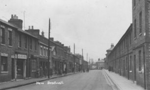 Postcard of New Bradwell High Street sent 21st July 1953.