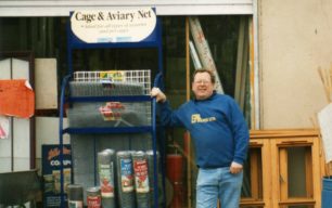 Sid Telfer outside his DIY shop in Newport Road