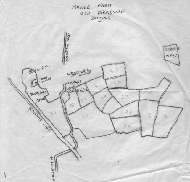 Traced map of Manor Farm