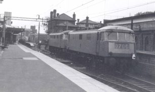 Electric locomotives at Bletchley Station
