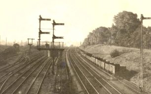 View towards Bletchley station from the north