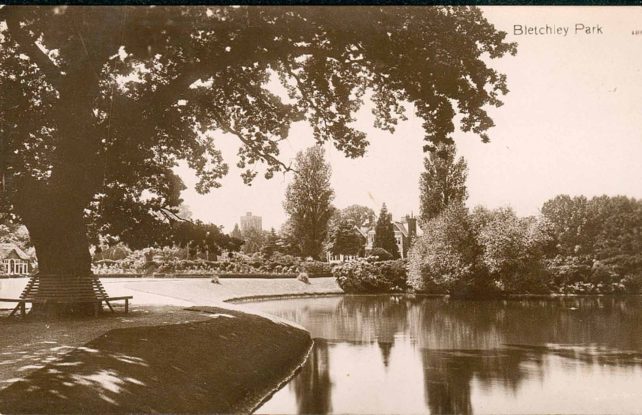 Bletchley Park Lake (with St Mary's church in the background)