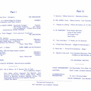 Concert Programme for BUDC 1970