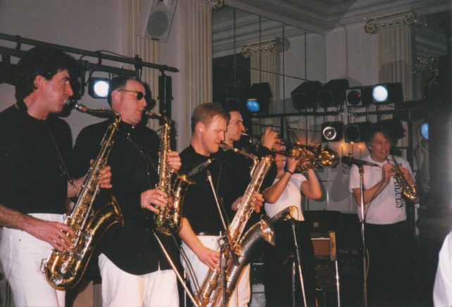 Grosvenor House Hotel - The brass section performing