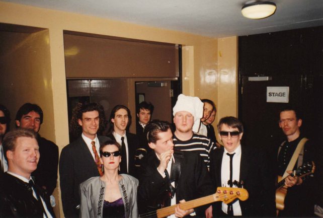 Derby Gig - The band gathered in a hallway backstage