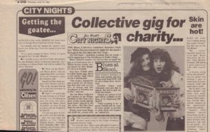Collective Gig For Charity [newspaper cutting]