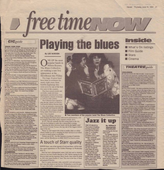 Playing The Blues [newspaper cutting]