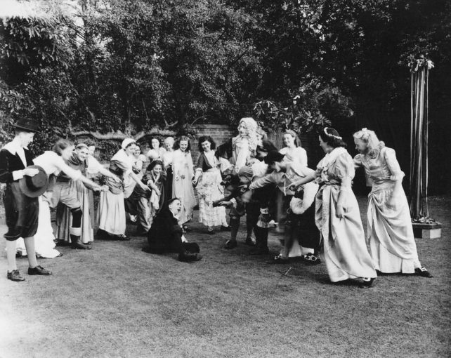 A performance of the Maypole Dance - Ken Shean, 2nd from the right