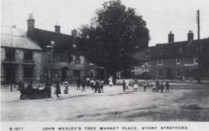 John Wesley's Tree Market Place, Stony Stratford