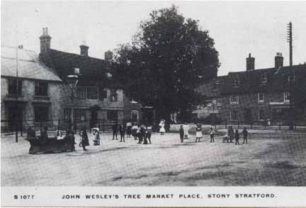 John Wesley's Tree Market Place, Stony Stratford