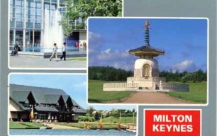 Milton Keynes [Queen Square, The Peace Pagoda and Sports Centre]