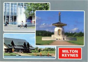 Milton Keynes [Queen Square, The Peace Pagoda and Sports Centre]